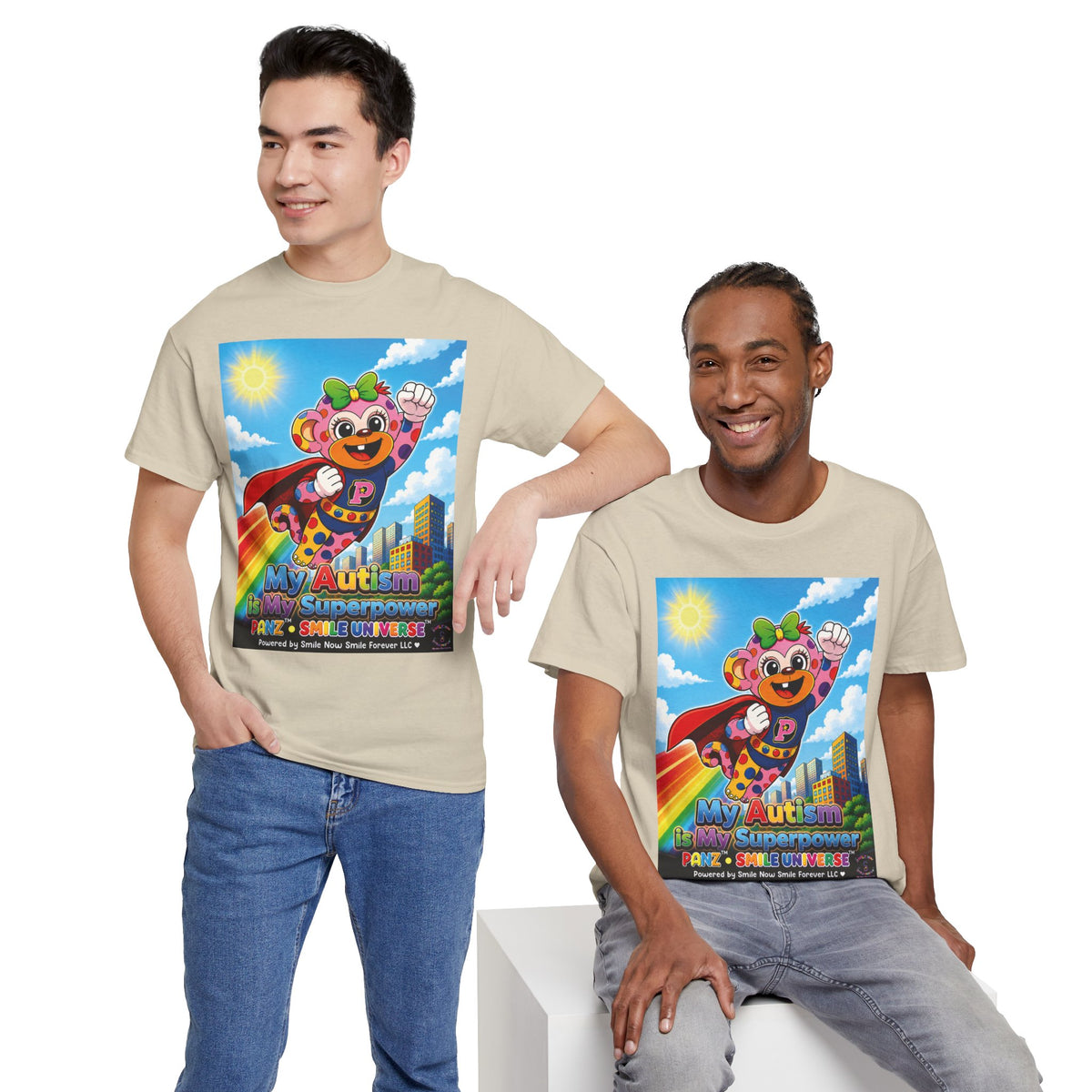 Panz™ Unisex Heavy Cotton™ Tee – "My Autism is My Superpower" Graphic | Smile Universe Collection