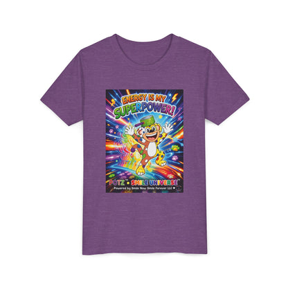 Potz™ Youth Short Sleeve Tee – "Energy is My Superpower!" Graphic Tee | Smile Universe Collection