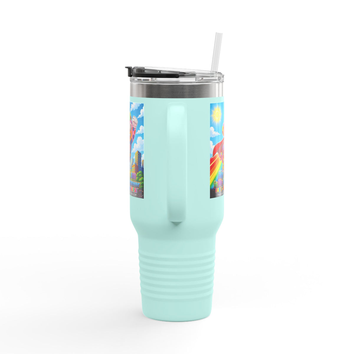 Panz™ 40oz Insulated Travel Mug – "My Autism is My Superpower" Graphic | Smile Universe Collection