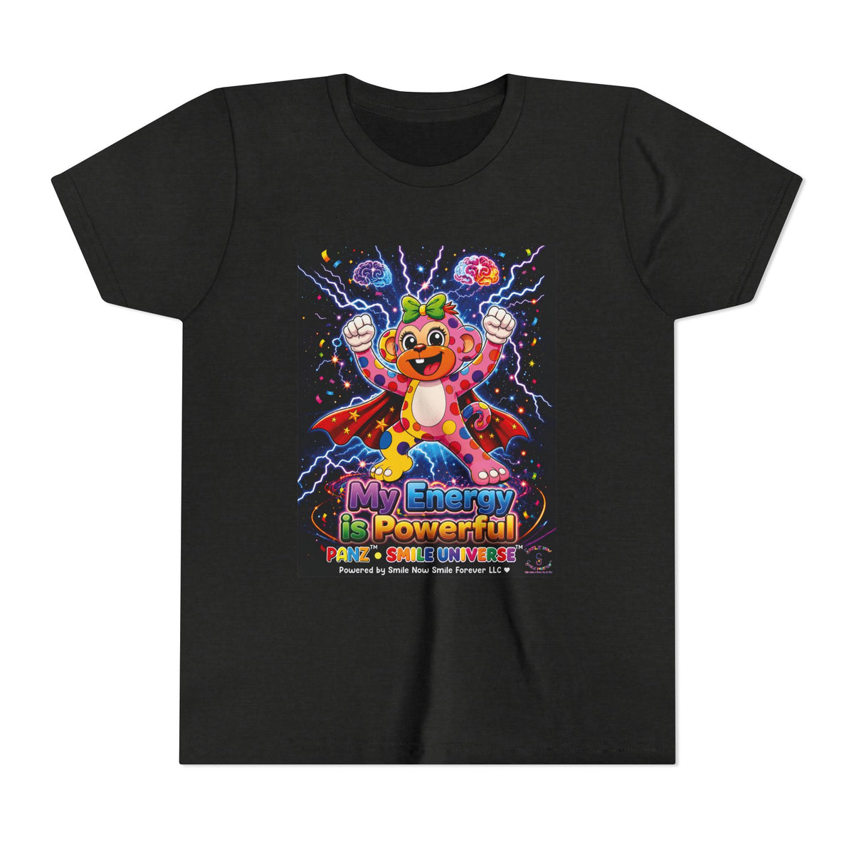 Panz™ Youth Short Sleeve Tee – "My Energy is Powerful" Graphic Tee | Smile Universe Collection