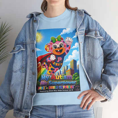 Panz™ Unisex Heavy Cotton™ Tee – "My Autism is My Superpower" Graphic | Smile Universe Collection