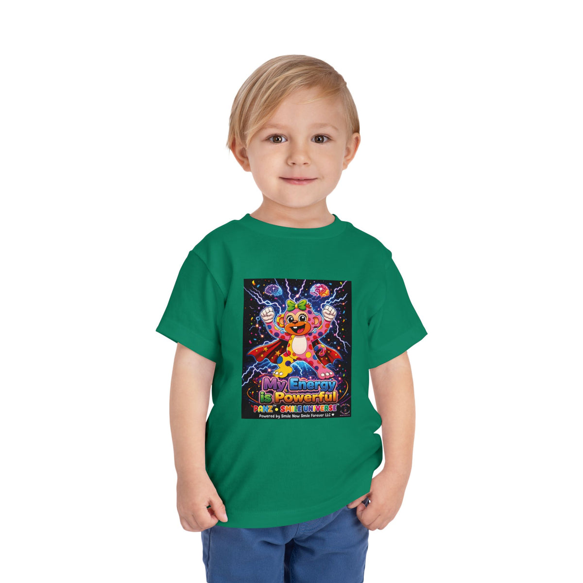 Panz™ Toddler Short Sleeve Tee – "My Energy is Powerful" Graphic Tee | Smile Universe Collection