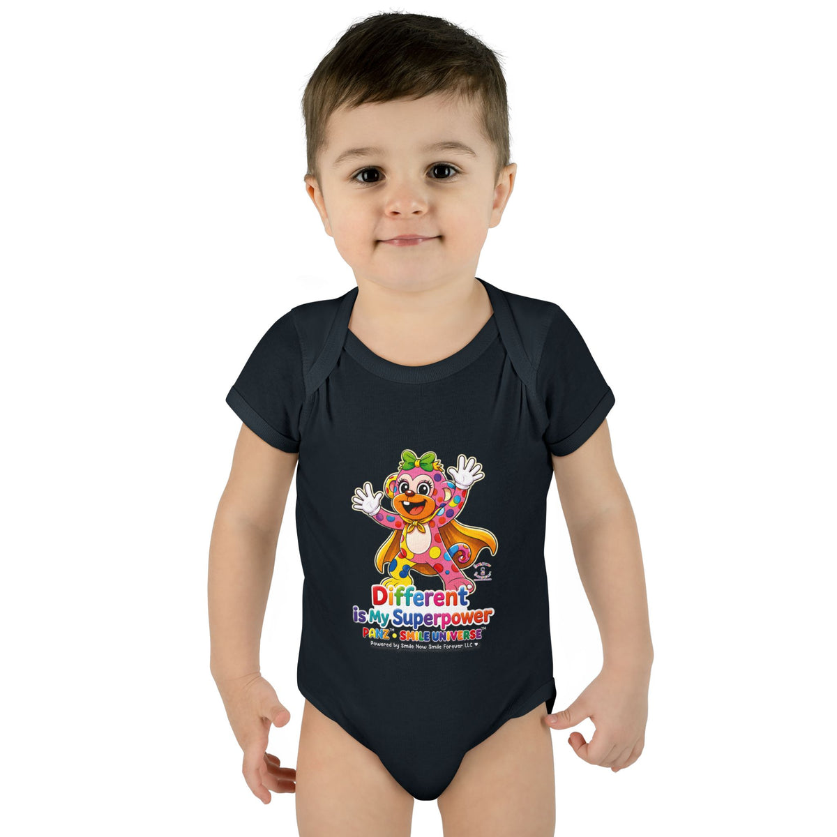 Panz™ Infant Baby Rib Bodysuit – "Different is My Superpower" Graphic | Smile Universe Collection