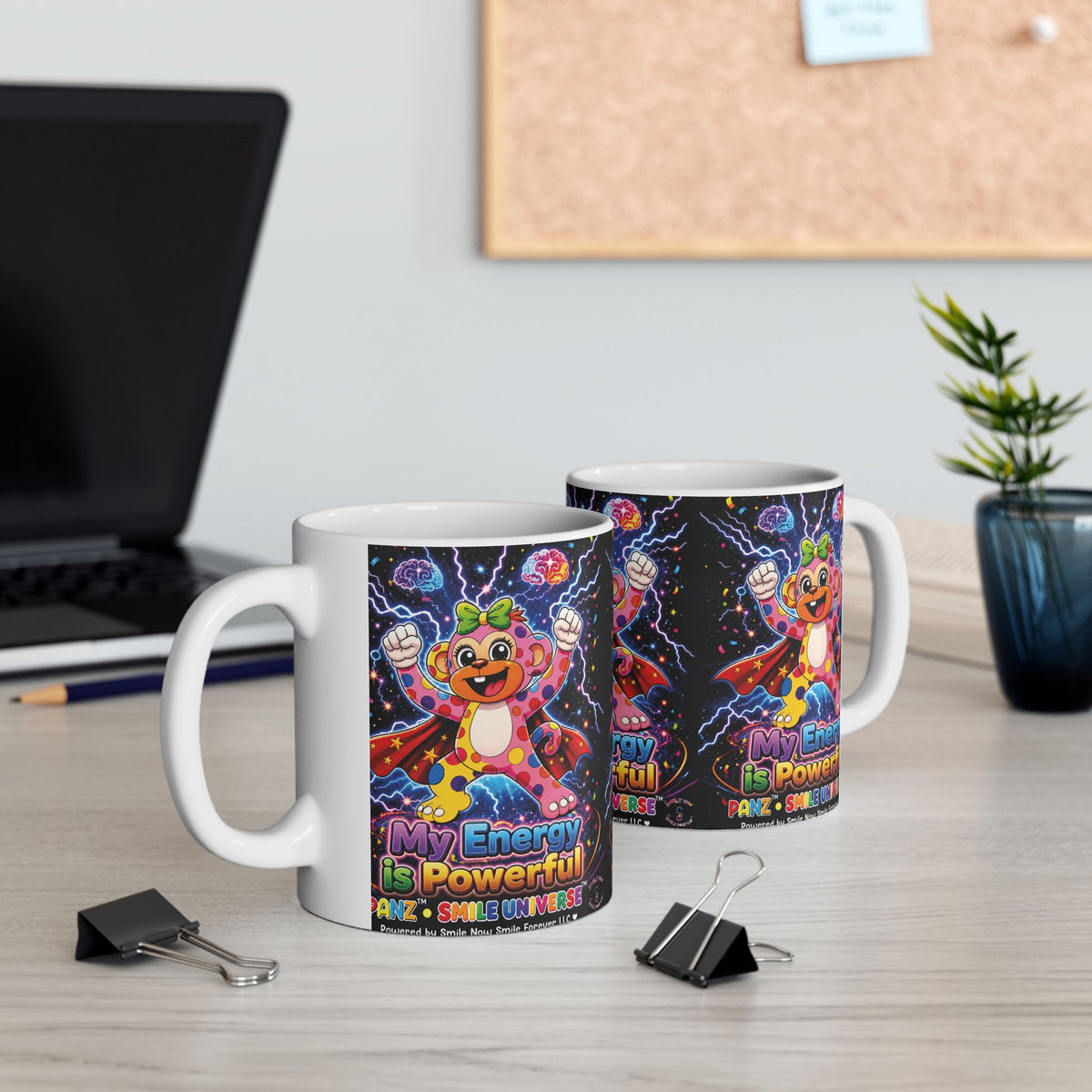 Panz™ Ceramic Mug – "My Energy is Powerful" Graphic Coffee Mug | Smile Universe Collection