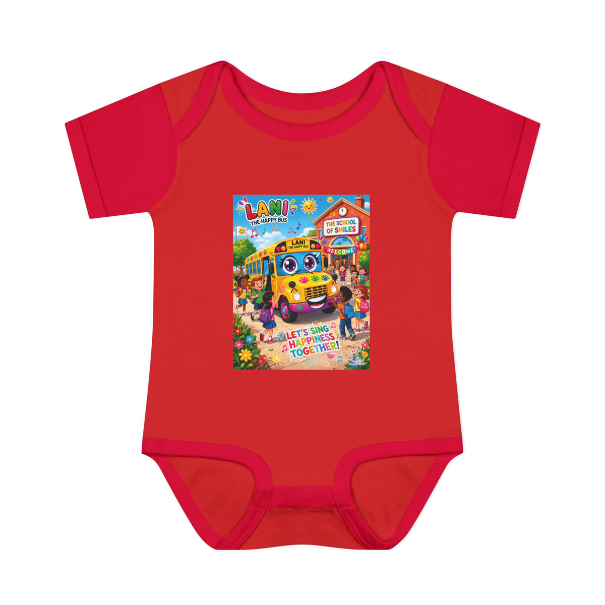 Lani™ Infant Baby Rib Bodysuit – "Let's Sing Happiness Together!" Graphic