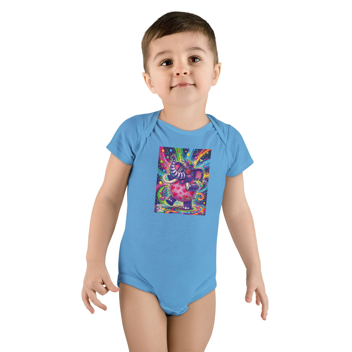 Piklez™ Baby Short Sleeve Onesie® – "Born to Celebrate!" Graphic | Smile Universe Collection