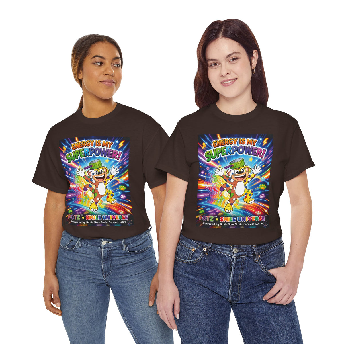 Potz™ Unisex Heavy Cotton™ Tee – "Energy is My Superpower!" Graphic Tee | Smile Universe Collection