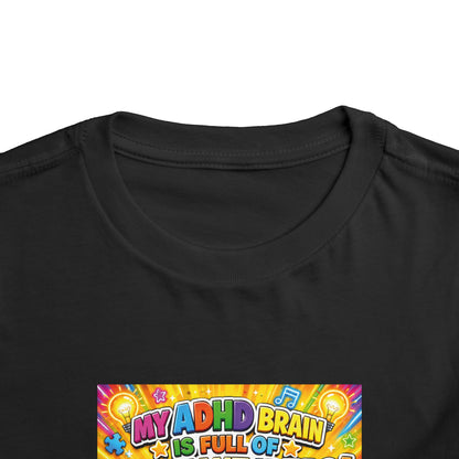 Potz™ Toddler Short Sleeve Tee – "My ADHD Brain is Full of Brilliant Ideas!" Graphic Tee | Smile Universe Collection
