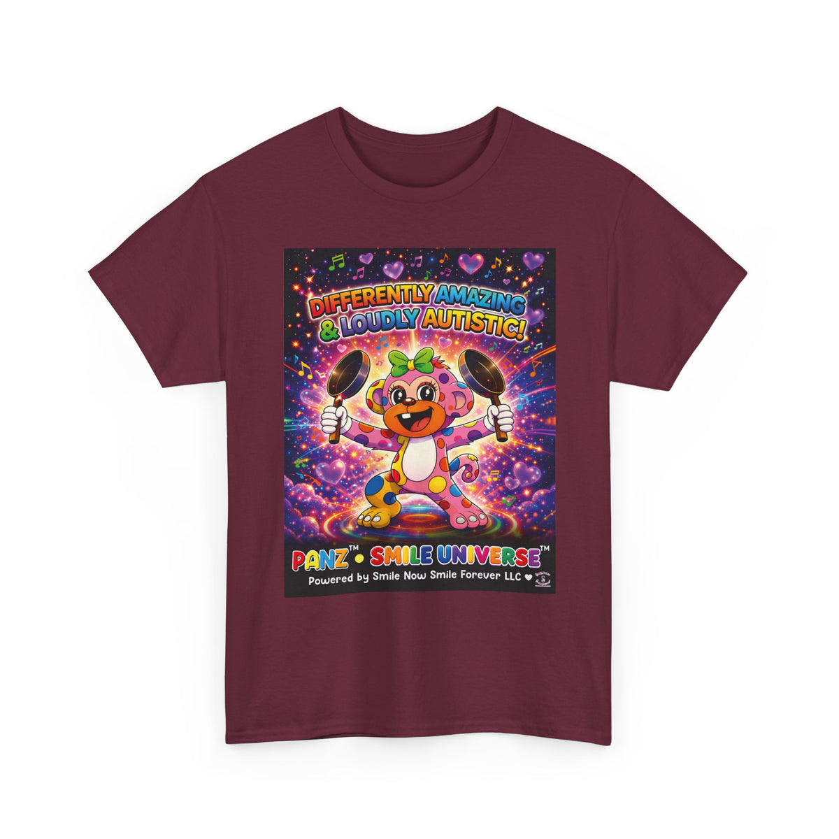 Panz™ Unisex Heavy Cotton™ Tee – "Differently Amazing & Loudly Autistic!" Graphic | Smile Universe Collection