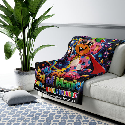 Panz™ Sherpa Fleece Blanket – "My Mind is Full of Magic" Graphic | Smile Universe Collection