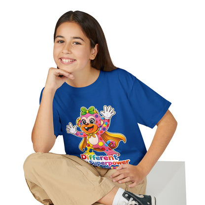 Panz™ Youth DryBlend® T-Shirt – "Different is My Superpower" Graphic | Smile Universe Collection