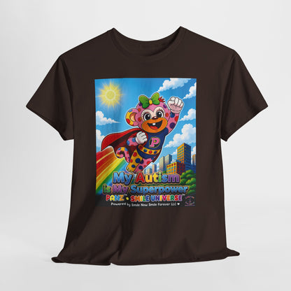 Panz™ Unisex Heavy Cotton™ Tee – "My Autism is My Superpower" Graphic | Smile Universe Collection