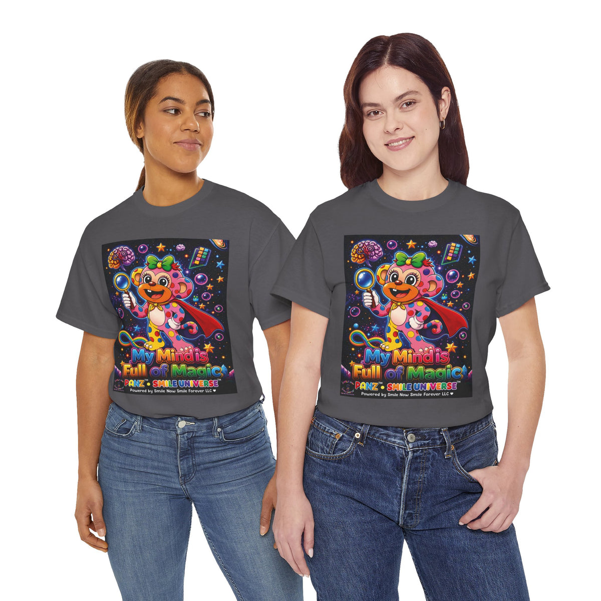 Panz™ Unisex Heavy Cotton™ Tee – "My Mind is Full of Magic" Graphic | Smile Universe Collection