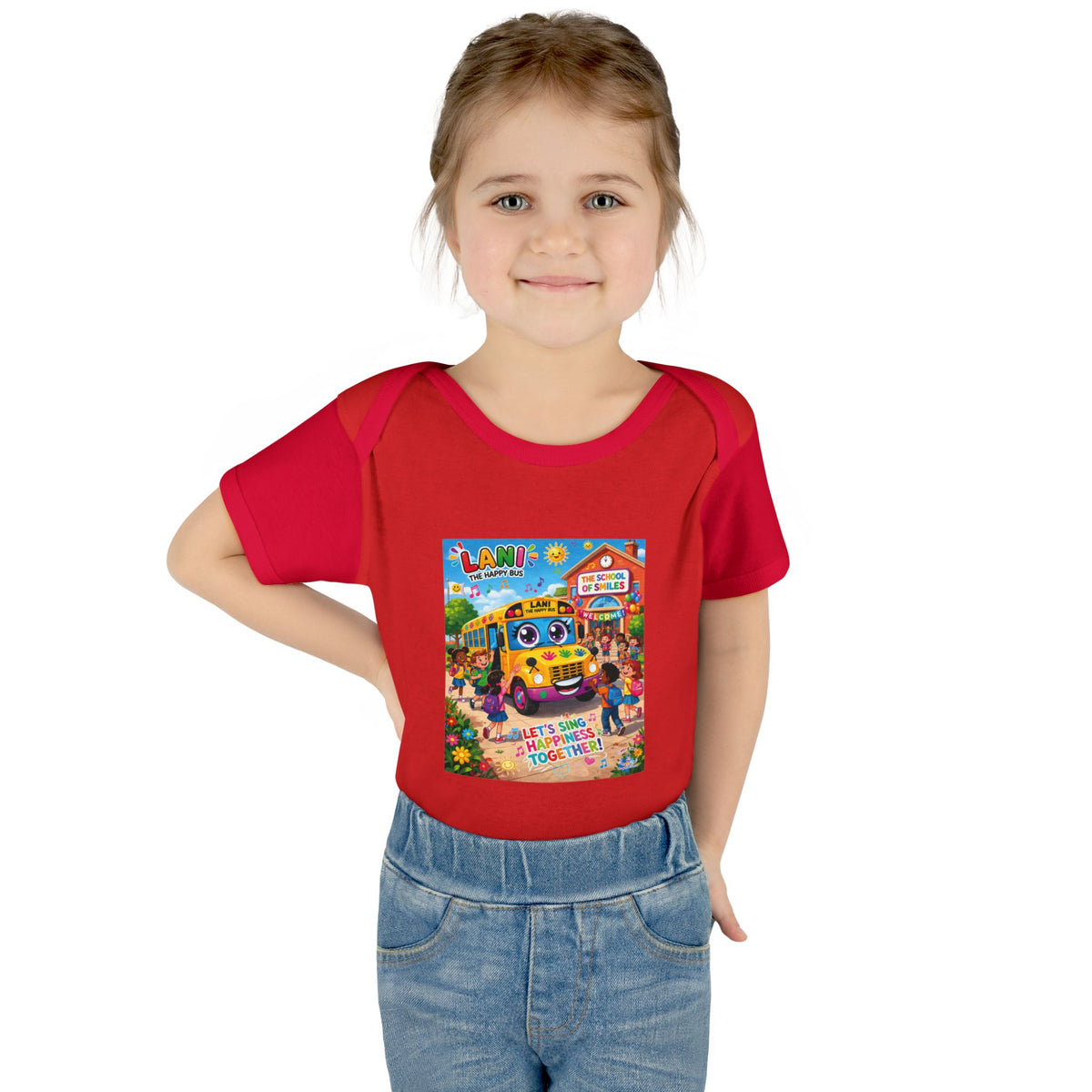 Lani™ Infant Baby Rib Bodysuit – "Let's Sing Happiness Together!" Graphic