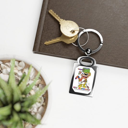 Potz™ Rectangle Photo Keyring – Playful Graphic Keychain | Smile Universe Collection