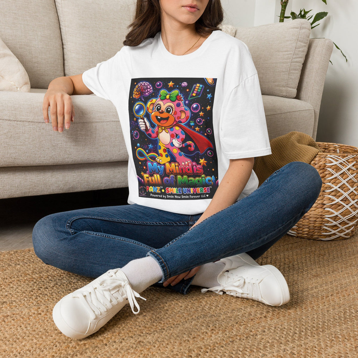 Panz™ Unisex Softstyle T-Shirt – "My Mind is Full of Magic" Graphic | Smile Universe Collection