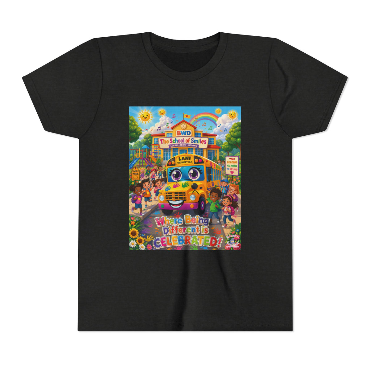 Lani™ Youth Short Sleeve Tee – "Where Being Different is CELEBRATED!" Graphic Shirt