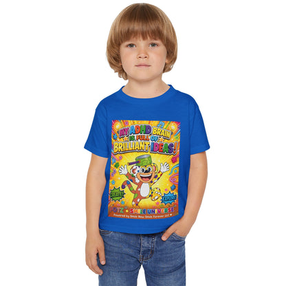 Potz™ Heavy Cotton™ Toddler T-Shirt – "My ADHD Brain is Full of Brilliant Ideas!" Graphic Tee | Smile Universe Collection