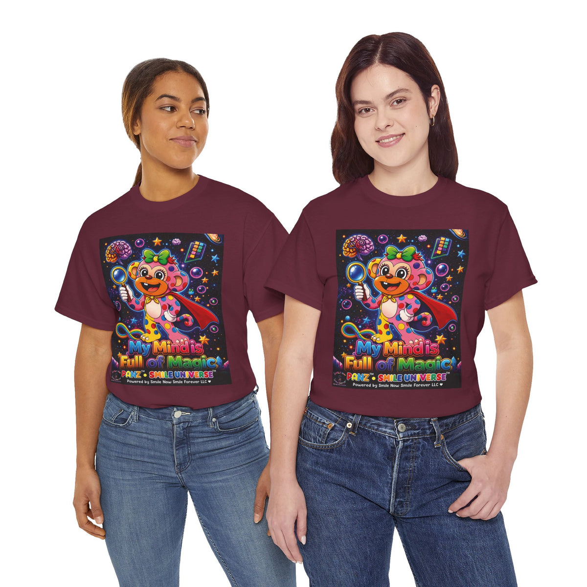 Panz™ Unisex Heavy Cotton™ Tee – "My Mind is Full of Magic" Graphic | Smile Universe Collection