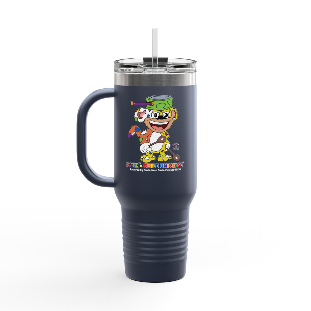 Potz™ Insulated Travel Mug 40oz – Playful Graphic Tumbler | Smile Universe Collection