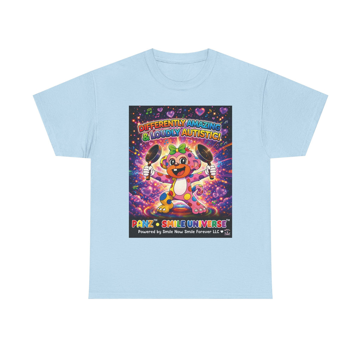 Panz™ Unisex Heavy Cotton™ Tee – "Differently Amazing & Loudly Autistic!" Graphic | Smile Universe Collection