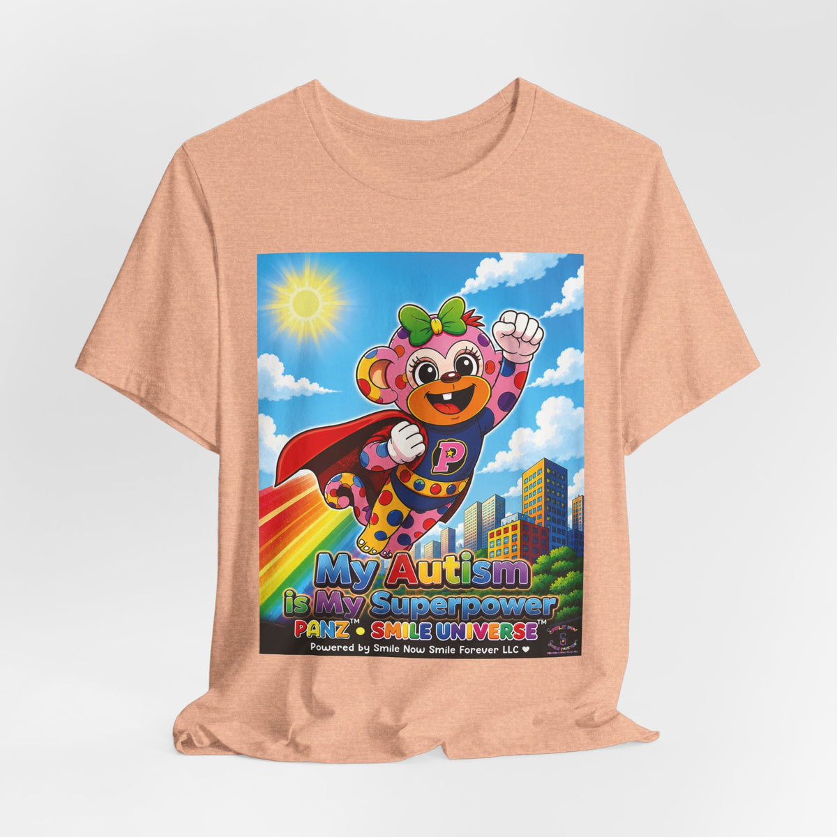 Panz™ Unisex Jersey Short Sleeve Tee – "My Autism is My Superpower" Graphic | Smile Universe Collection