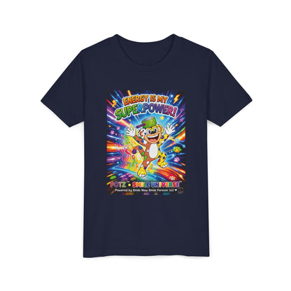 Potz™ Youth Short Sleeve Tee – "Energy is My Superpower!" Graphic Tee | Smile Universe Collection