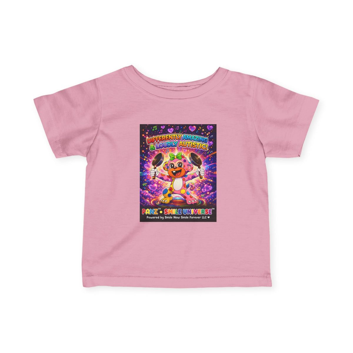 Panz™ Infant Fine Jersey Tee – "Differently Amazing & Loudly Autistic!" Graphic | Smile Universe Collection