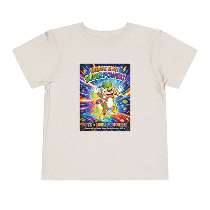 Potz™ Toddler Short Sleeve Tee – "Energy is My Superpower!" Graphic Tee | Smile Universe Collection