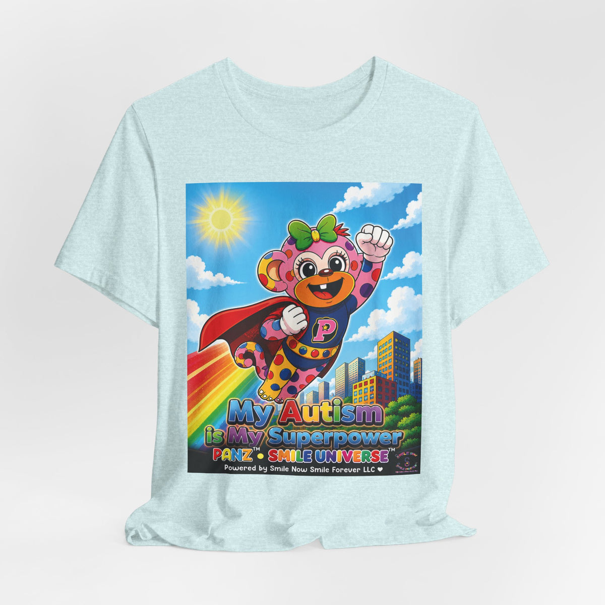 Panz™ Unisex Jersey Short Sleeve Tee – "My Autism is My Superpower" Graphic | Smile Universe Collection