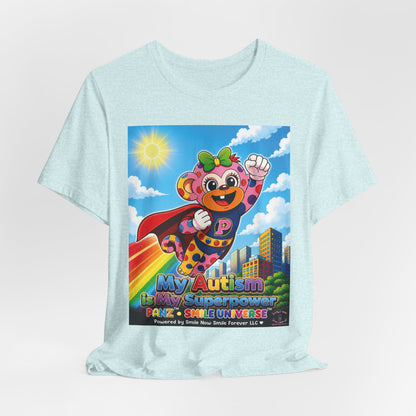 Panz™ Unisex Jersey Short Sleeve Tee – "My Autism is My Superpower" Graphic | Smile Universe Collection