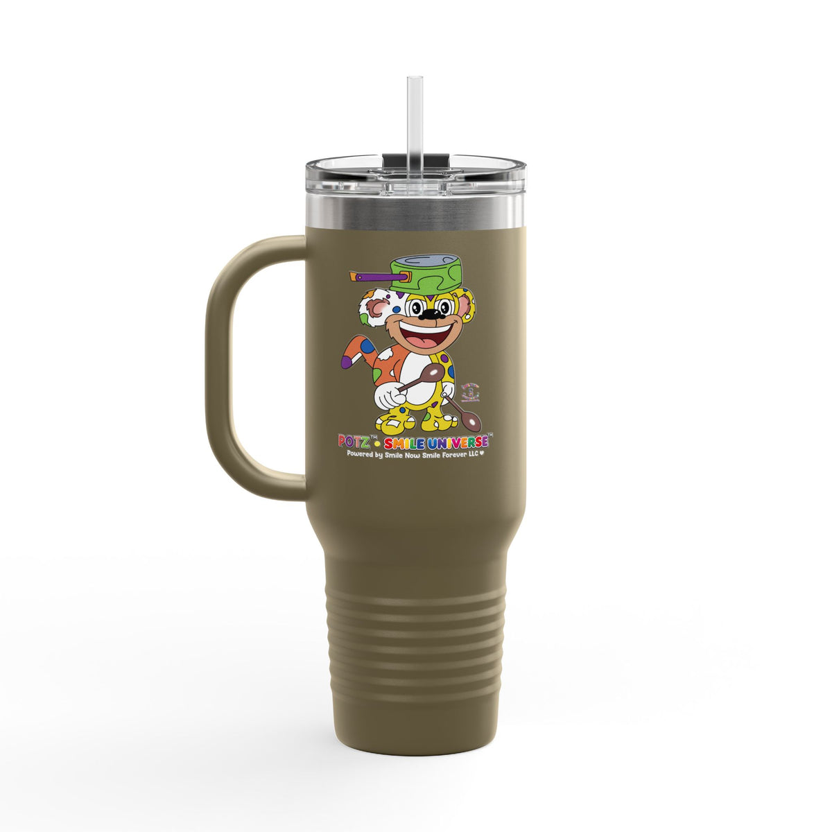 Potz™ Insulated Travel Mug 40oz – Playful Graphic Tumbler | Smile Universe Collection