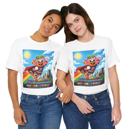 Panz™ Unisex Jersey Short Sleeve Tee – "My Autism is My Superpower" Graphic | Smile Universe Collection