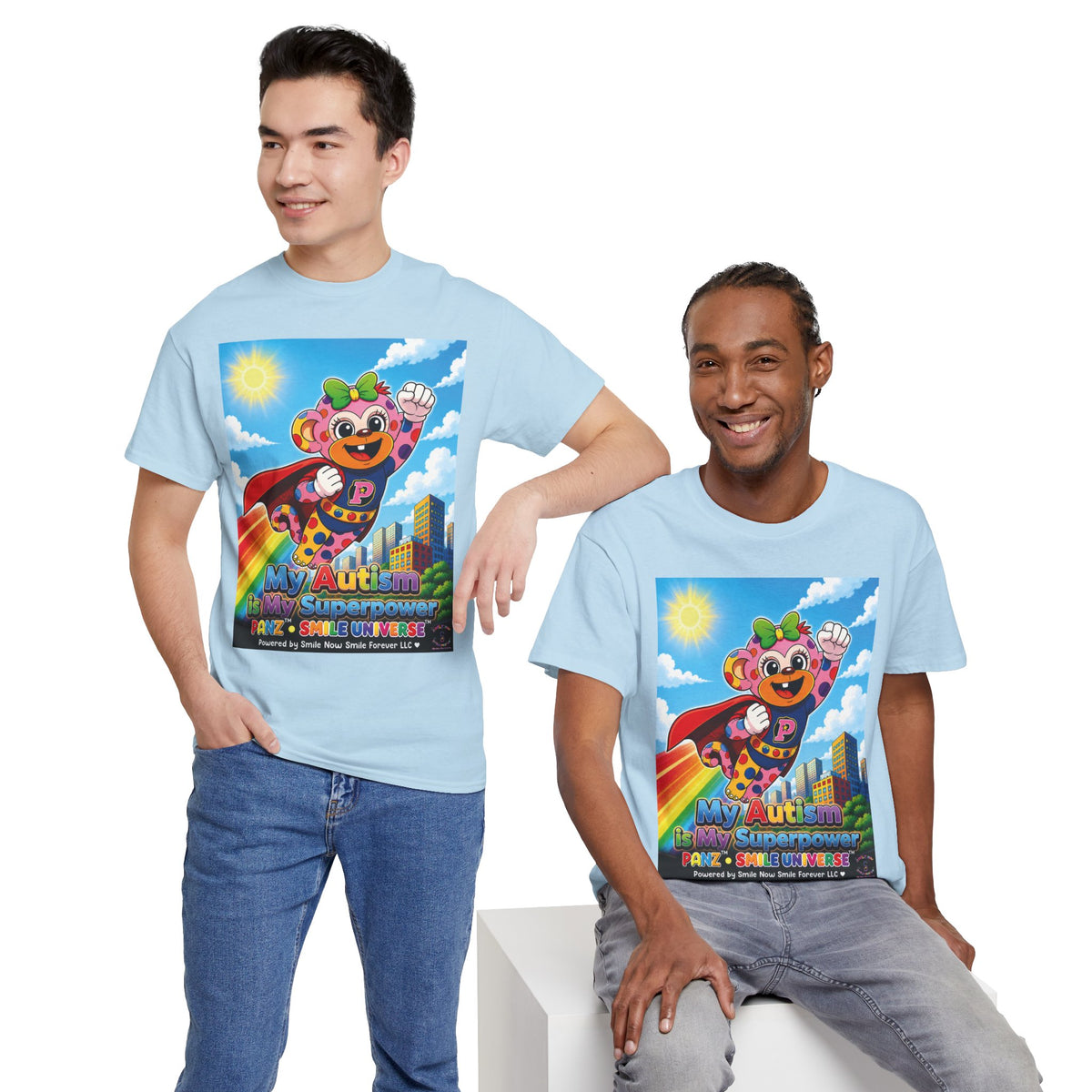 Panz™ Unisex Heavy Cotton™ Tee – "My Autism is My Superpower" Graphic | Smile Universe Collection