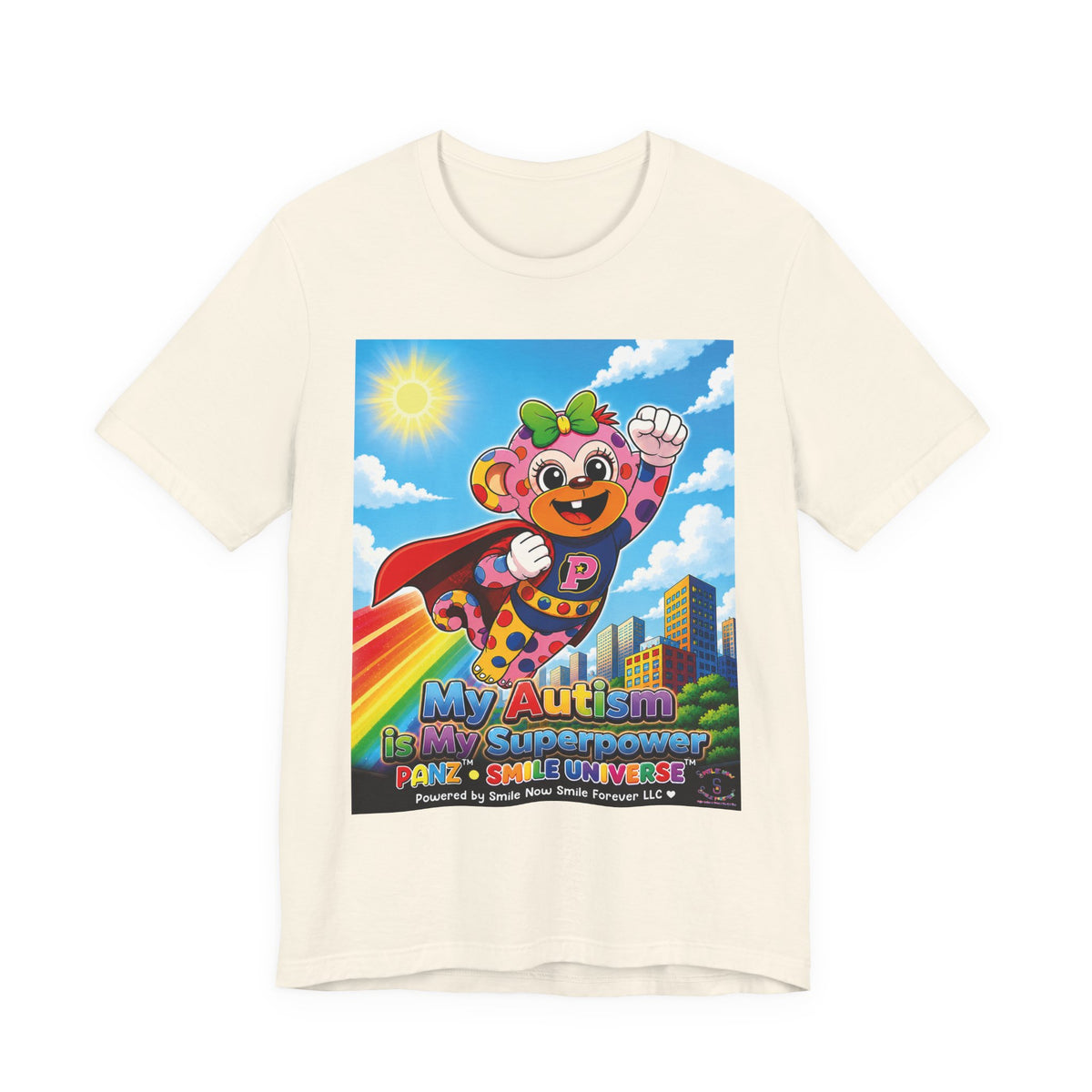 Panz™ Unisex Jersey Short Sleeve Tee – "My Autism is My Superpower" Graphic | Smile Universe Collection