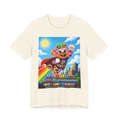 Panz™ Unisex Jersey Short Sleeve Tee – "My Autism is My Superpower" Graphic | Smile Universe Collection