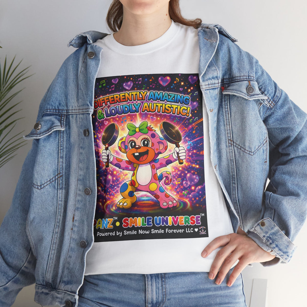 Panz™ Unisex Heavy Cotton™ Tee – "Differently Amazing & Loudly Autistic!" Graphic | Smile Universe Collection