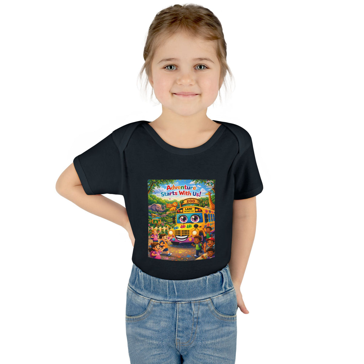 Lani™ Infant Baby Rib Bodysuit – "Adventure Starts With Us!" Graphic