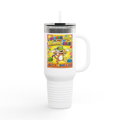 Potz™ Insulated Travel Mug 40oz – "My ADHD Brain is Full of Brilliant Ideas!" Graphic Tumbler | Smile Universe Collection