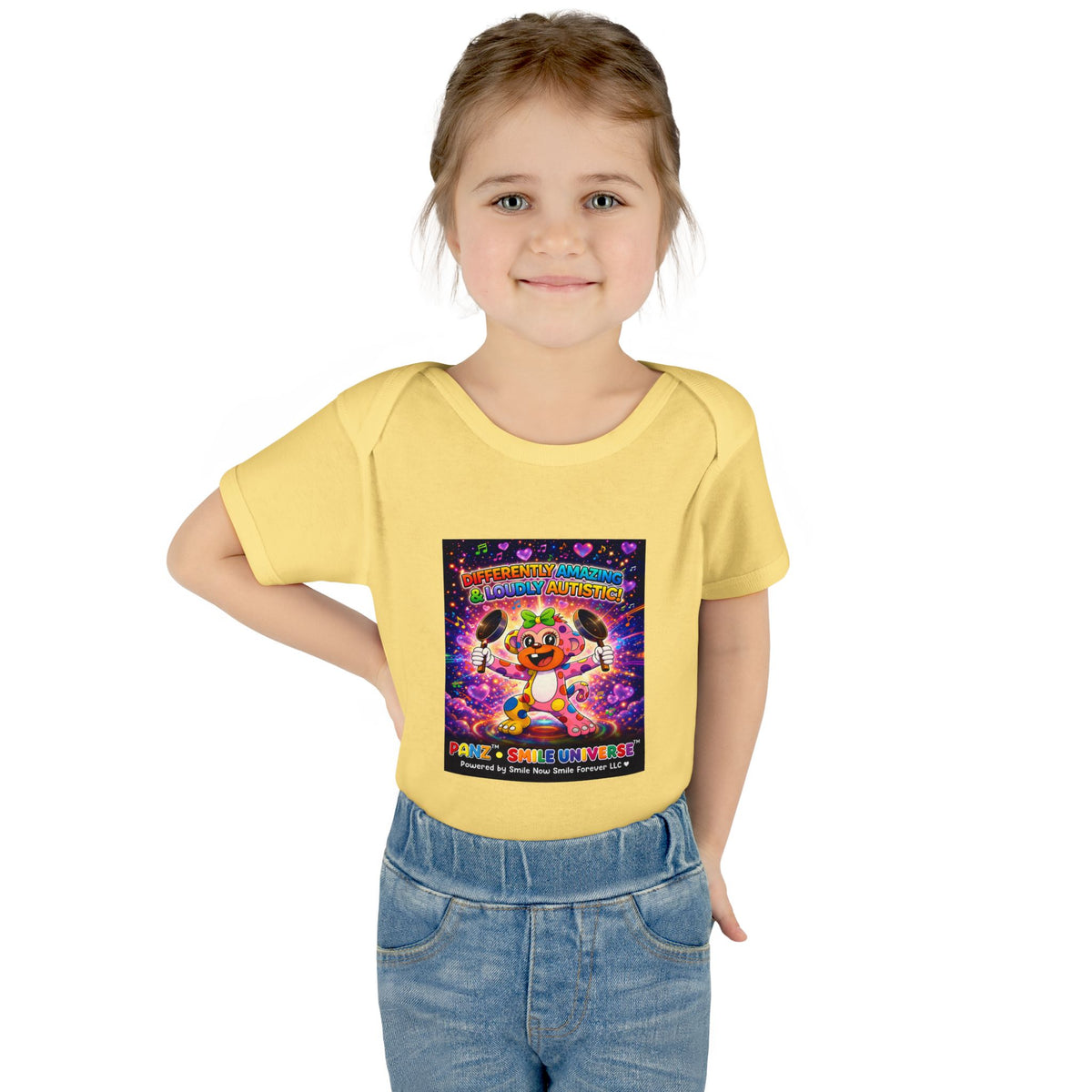 Panz™ Infant Baby Rib Bodysuit – "Differently Amazing & Loudly Autistic!" Graphic | Smile Universe Collection