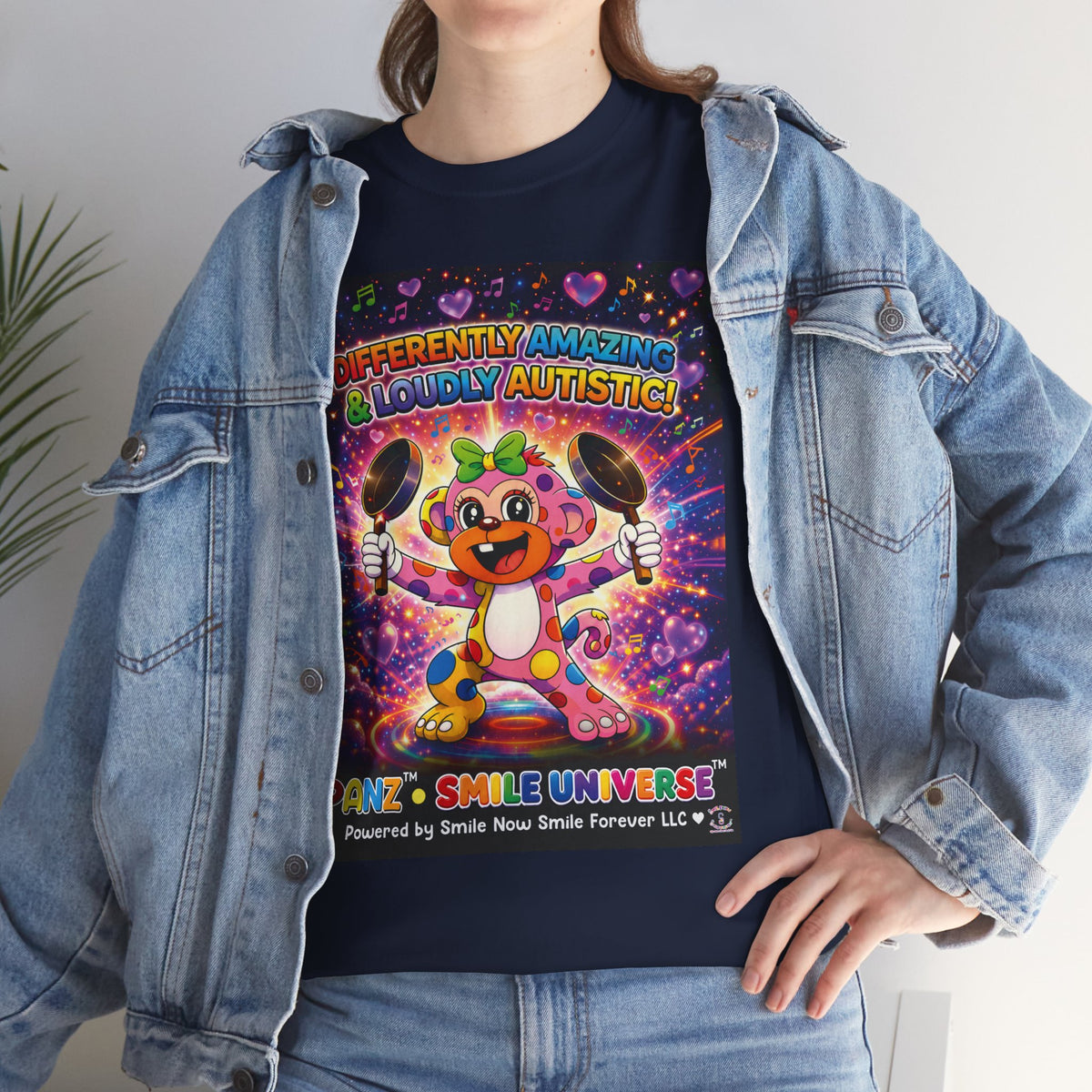 Panz™ Unisex Heavy Cotton™ Tee – "Differently Amazing & Loudly Autistic!" Graphic | Smile Universe Collection