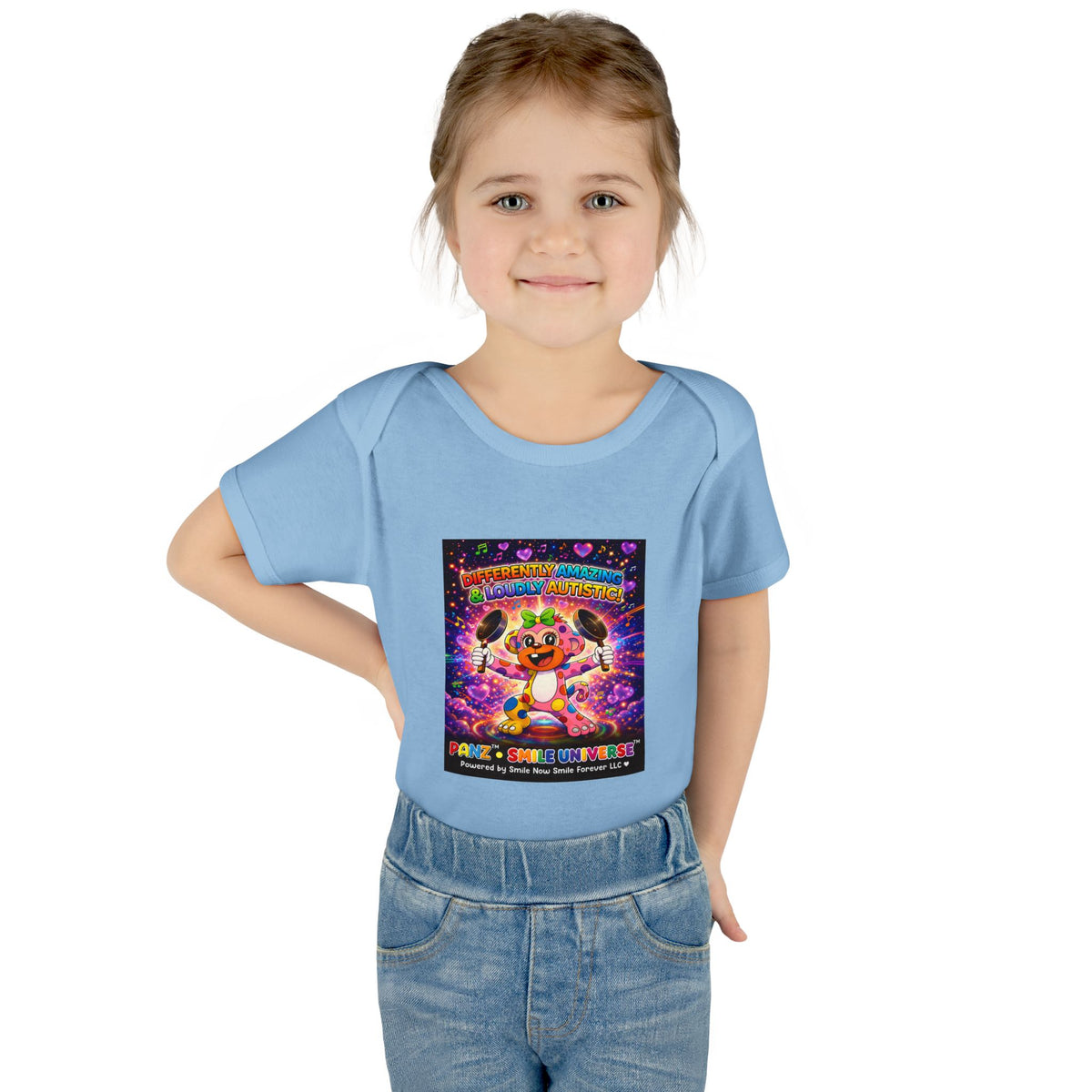 Panz™ Infant Baby Rib Bodysuit – "Differently Amazing & Loudly Autistic!" Graphic | Smile Universe Collection