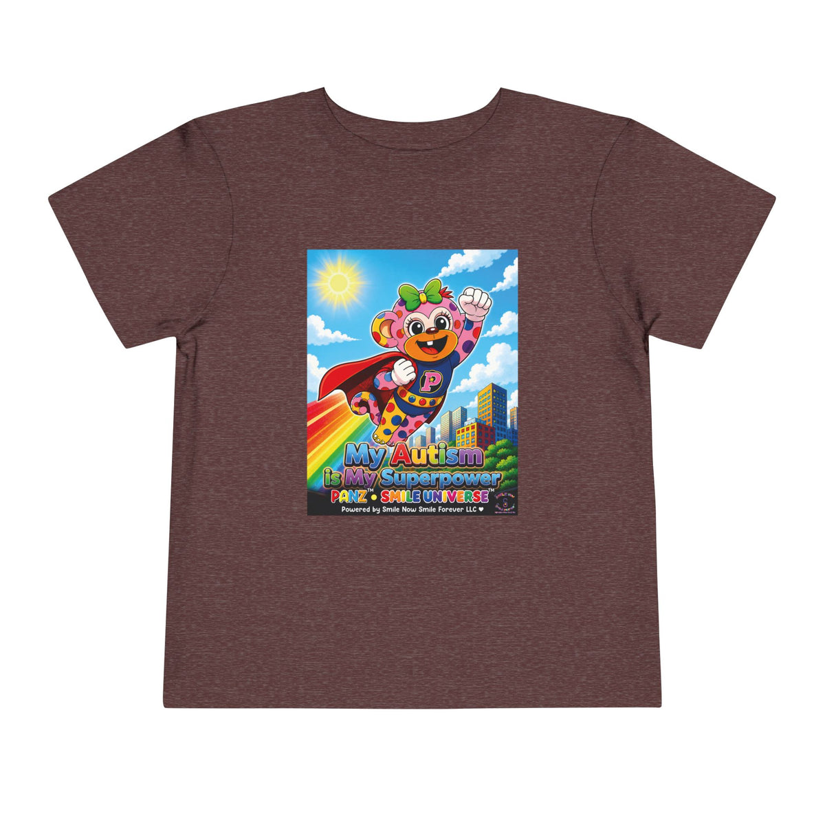 Panz™ Toddler Short Sleeve Tee – "My Autism is My Superpower" Graphic | Smile Universe Collection