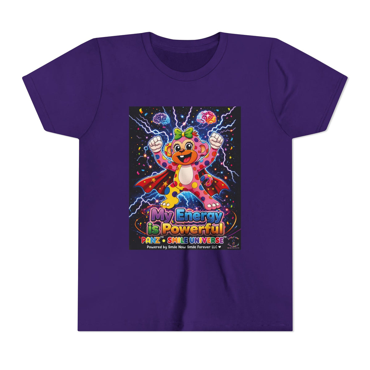 Panz™ Youth Short Sleeve Tee – "My Energy is Powerful" Graphic Tee | Smile Universe Collection