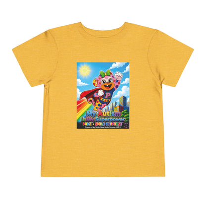 Panz™ Toddler Short Sleeve Tee – "My Autism is My Superpower" Graphic | Smile Universe Collection