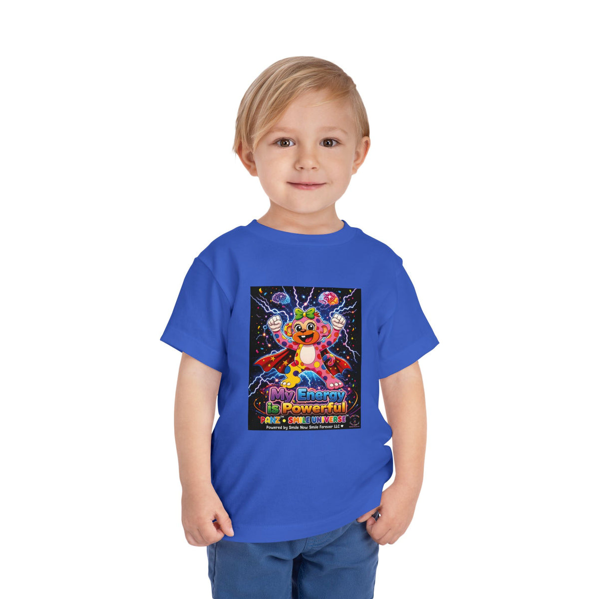 Panz™ Toddler Short Sleeve Tee – "My Energy is Powerful" Graphic Tee | Smile Universe Collection