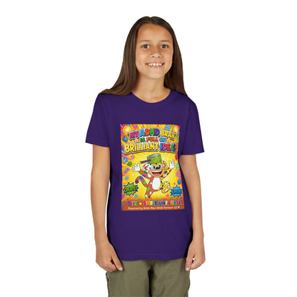 Potz™ Youth Short Sleeve Tee – "My ADHD Brain is Full of Brilliant Ideas!" Graphic Tee | Smile Universe Collection