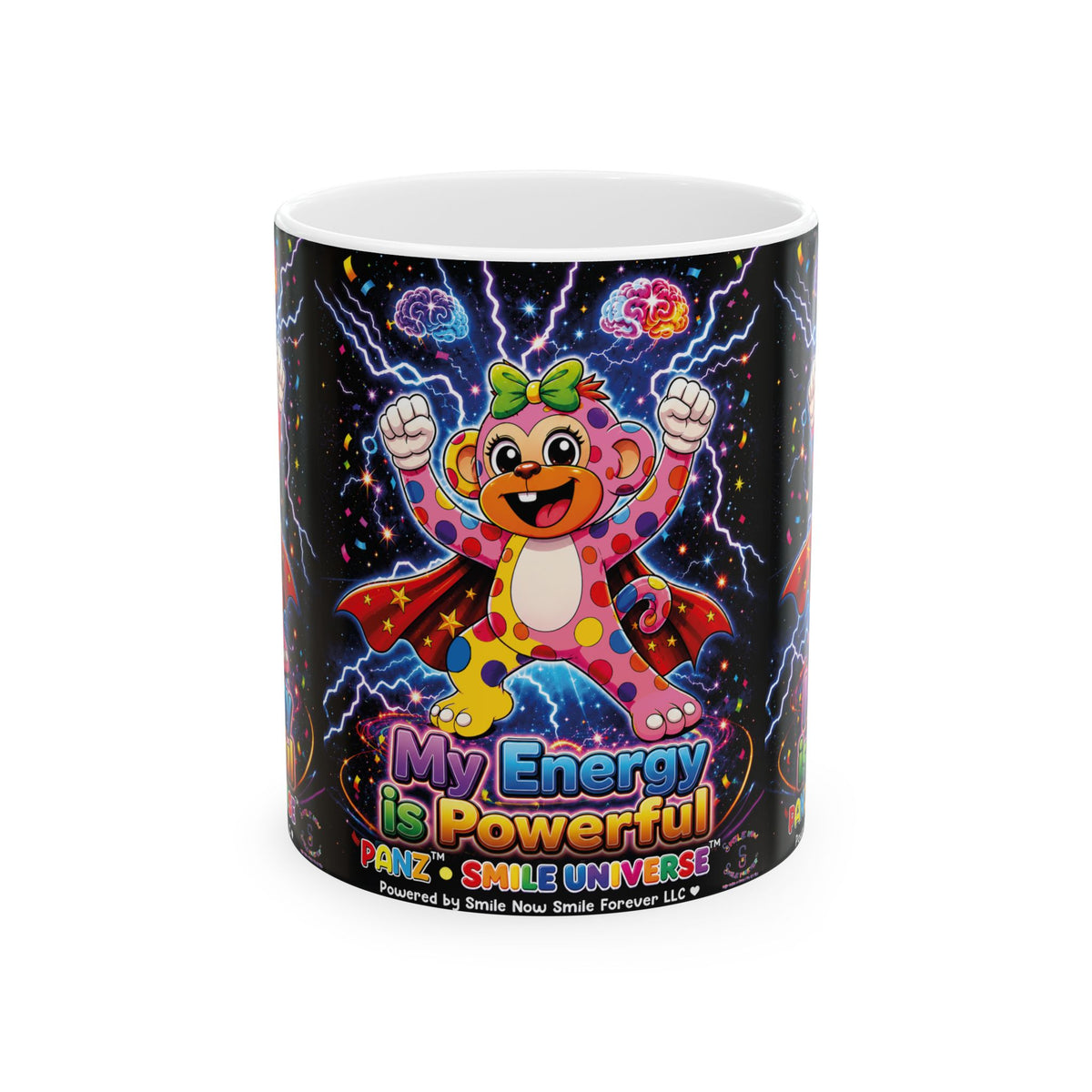 Panz™ Ceramic Mug – "My Energy is Powerful" Graphic Coffee Mug | Smile Universe Collection