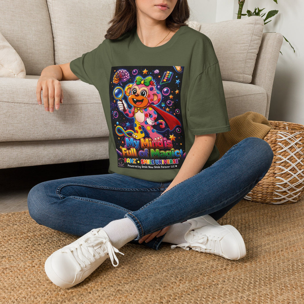 Panz™ Unisex Softstyle T-Shirt – "My Mind is Full of Magic" Graphic | Smile Universe Collection