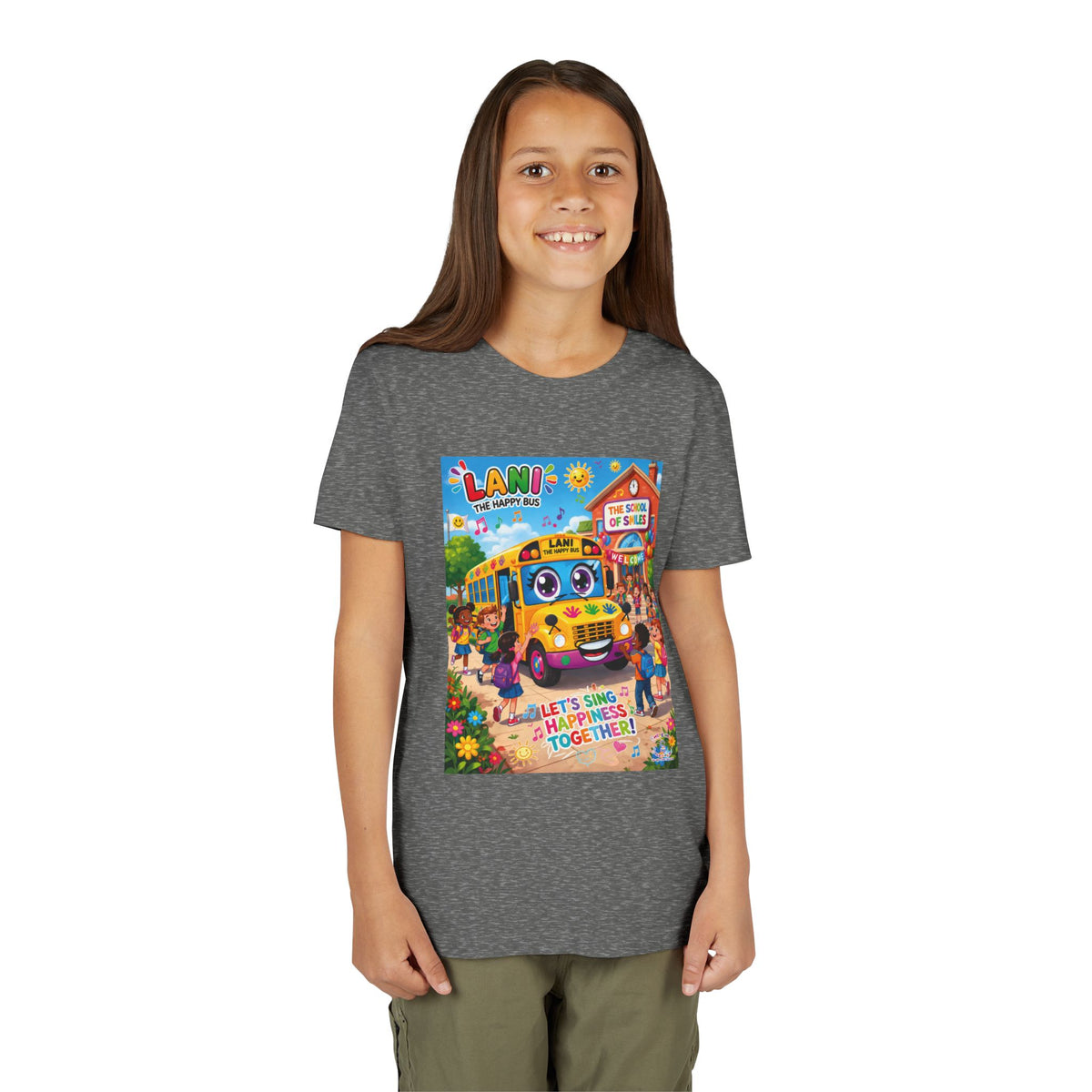 Lani™ Youth Short Sleeve Tee – "Let's Sing Happiness Together!" Graphic